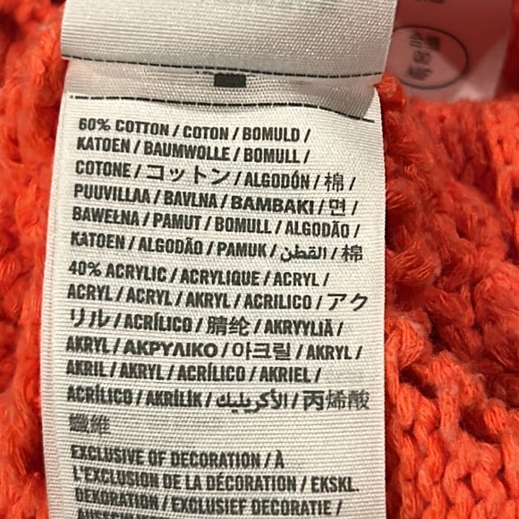 Abercrombie & Fitch Open knit Oversized Boxy tank sweater pumpkin orange Small - Picture 12 of 12